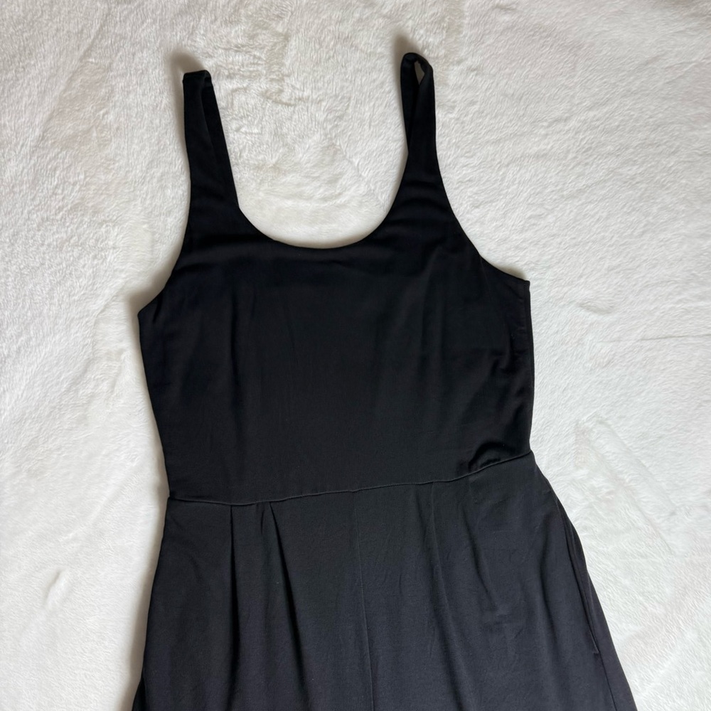Eileen Fisher Black Cotton Blend Sleeveless Wide Leg Cropped Jumpsuit - Picture 15 of 15